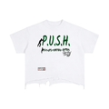 PUSH Vintage Wash Boxy Distressed Hem T-Shirt