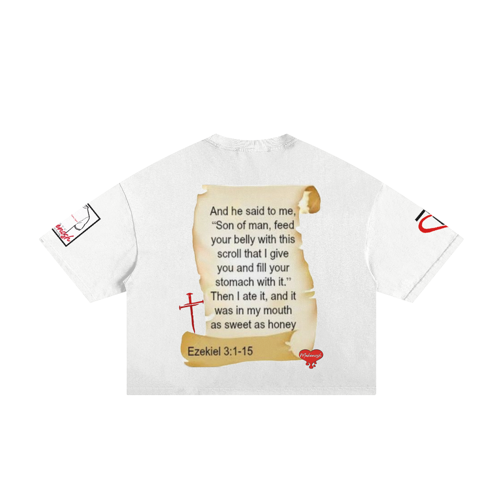 Honey Scroll Classic Frayed Boxy Tee