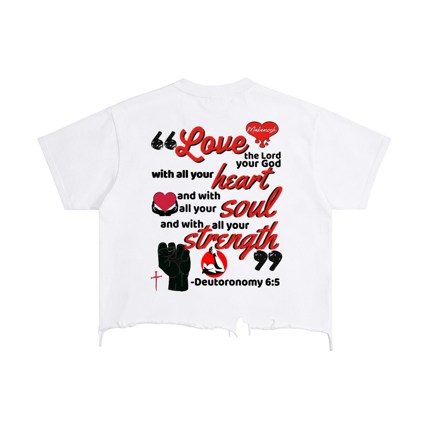 I Love Jesus Vintage Wash Boxy Distressed Hem T-Shirt