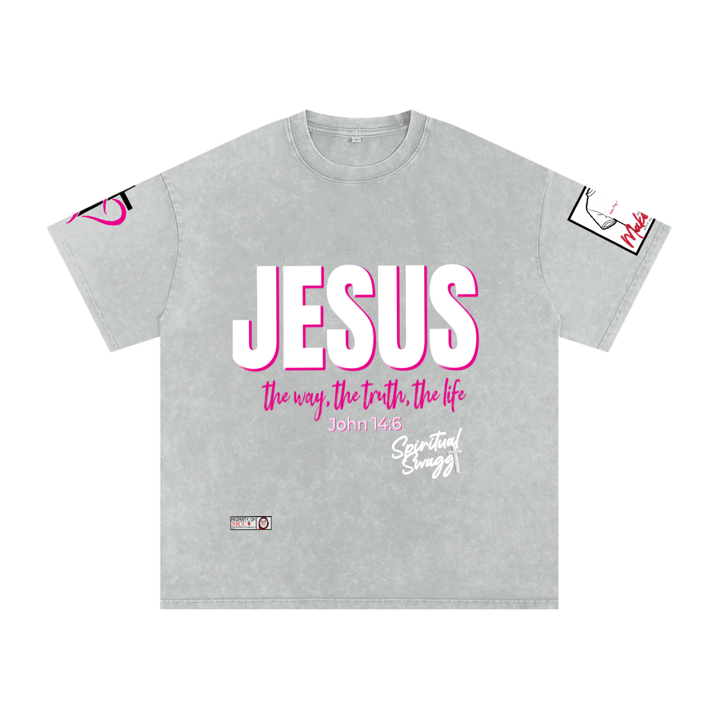 Jesus Snow Washed Oversized Cotton T-Shirt