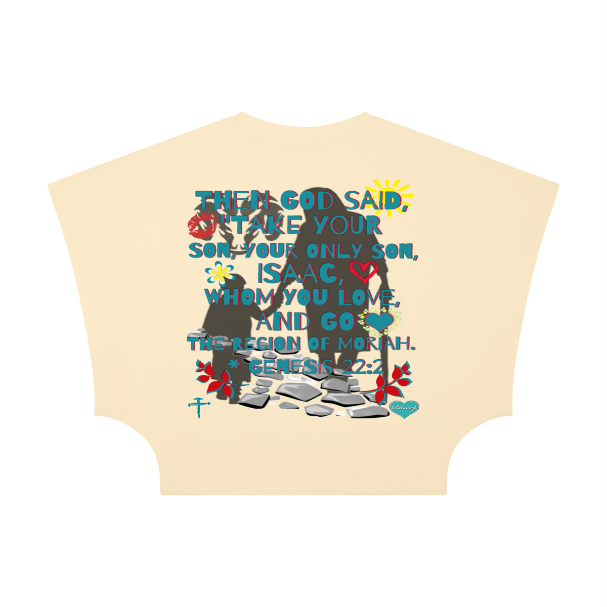 Abraham & Isaac Womens Cropped Dolman T-Shirt
