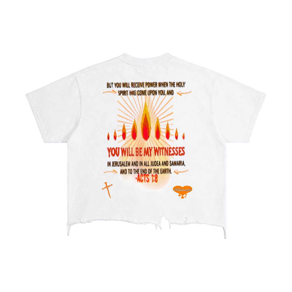 Holy Spirit Filled Vintage Wash Boxy Distressed Hem T-Shirt