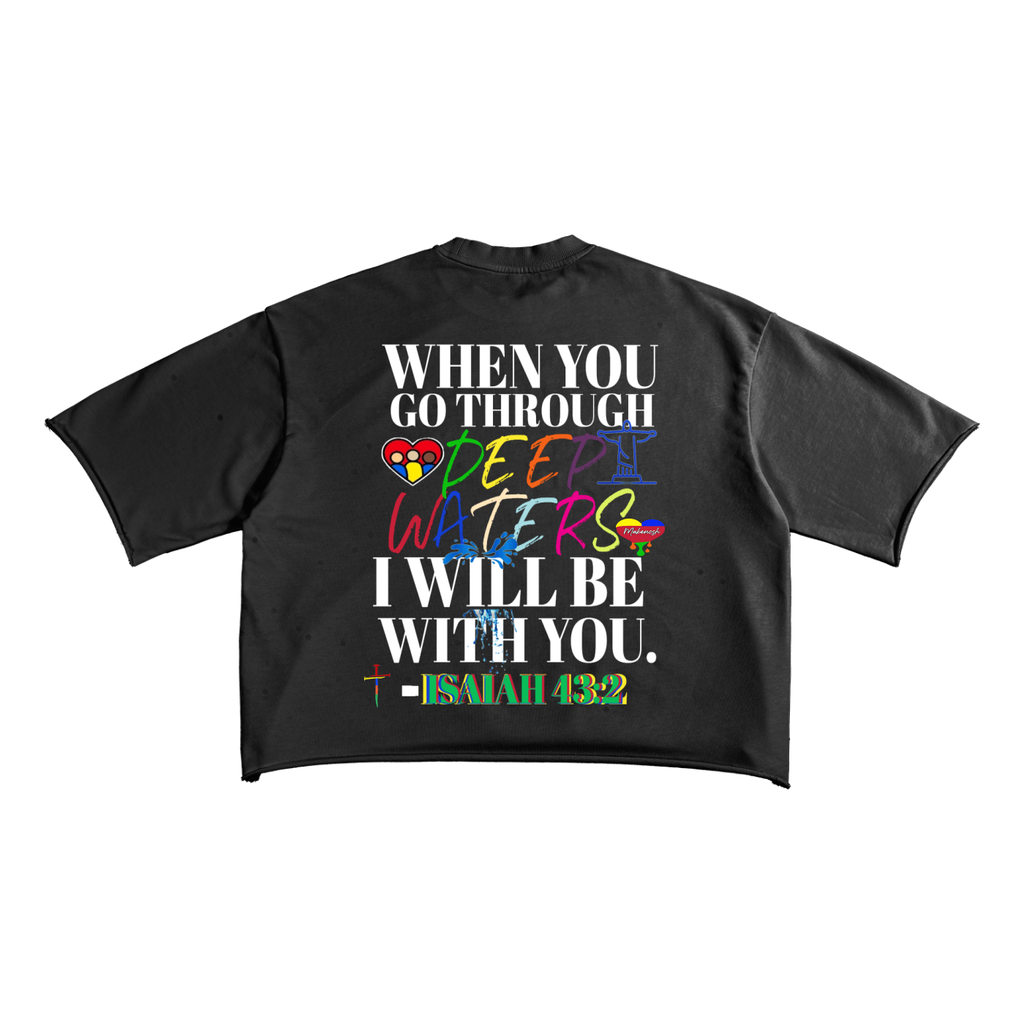 He'll Be There French Terry Raw Edge T-Shirt