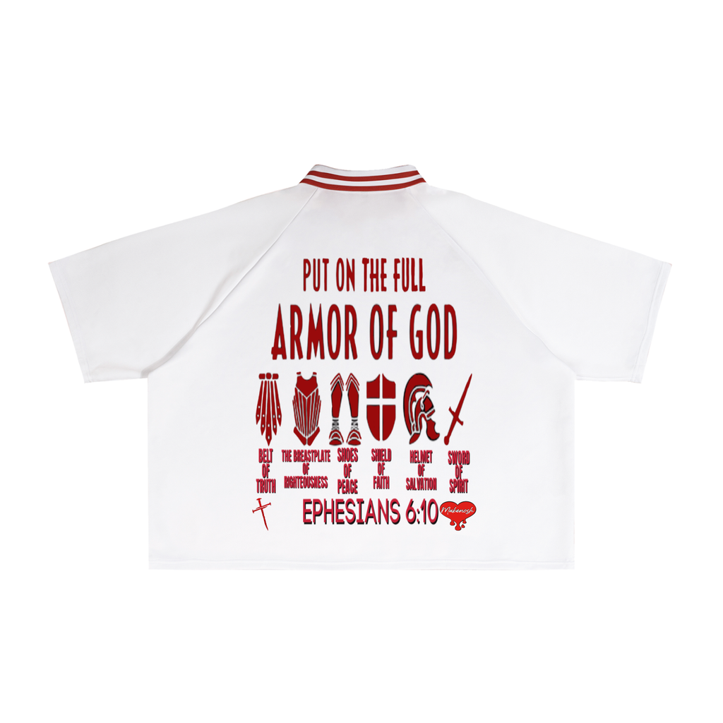 Whole Armor Contrast Lapel Collar Boxy T-Shirt