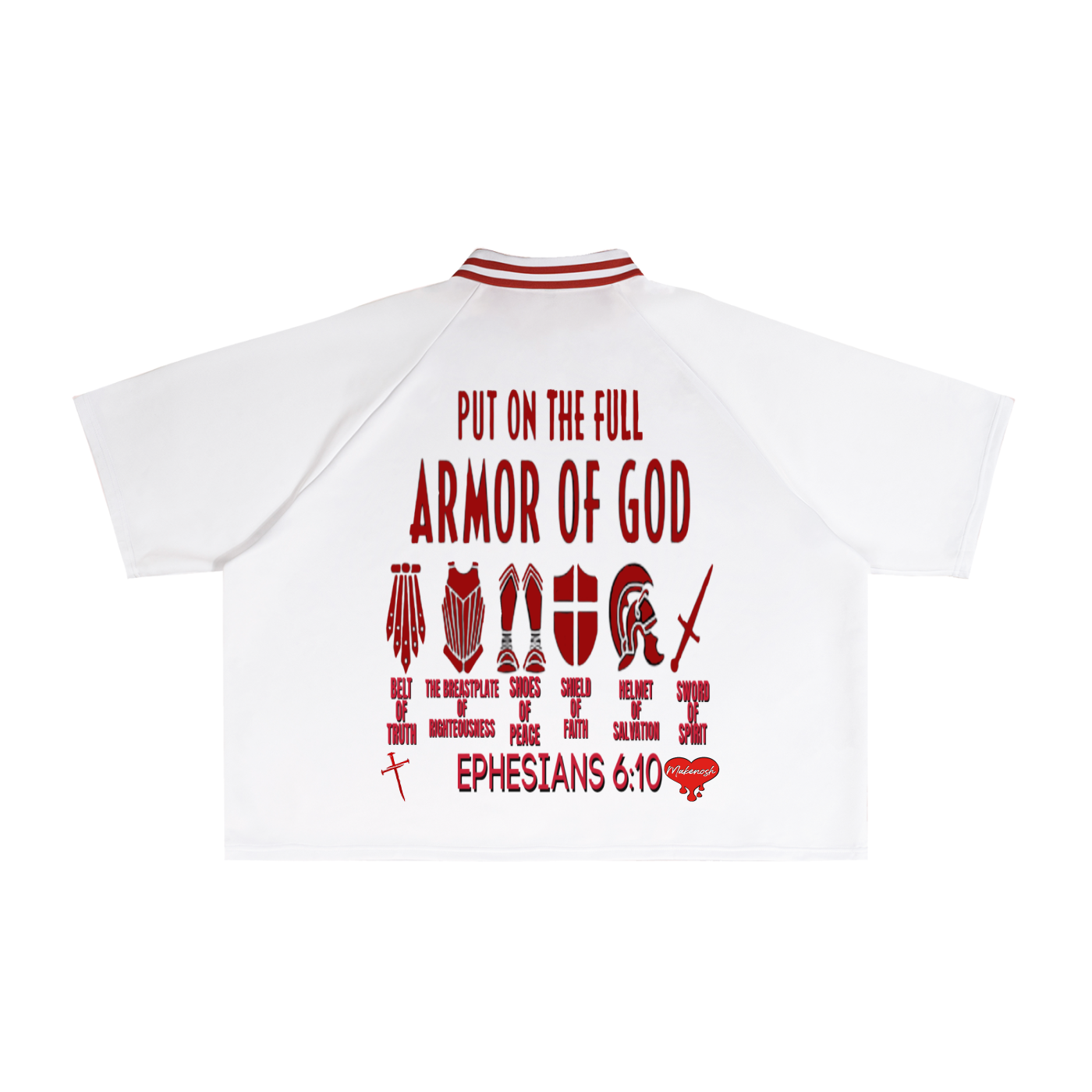Whole Armor Contrast Lapel Collar Boxy T-Shirt
