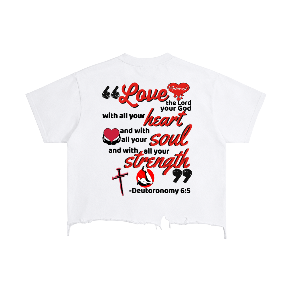 I Love Jesus Vintage Wash Boxy Distressed Hem T-Shirt