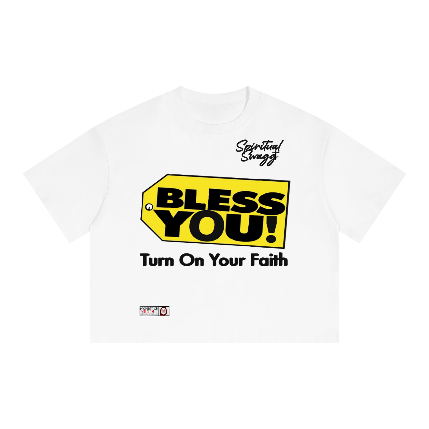 Bless You Unisex Boxy Drop Shoulder Crop T-Shirt