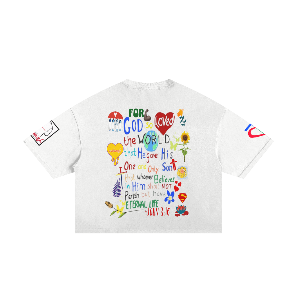Jesus Is My Hero Classic Frayed Boxy Tee