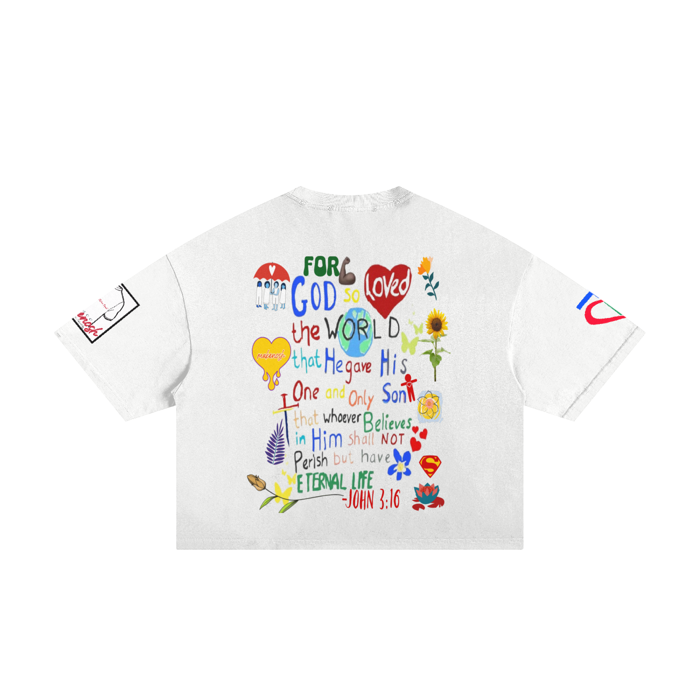 Jesus Is My Hero Classic Frayed Boxy Tee