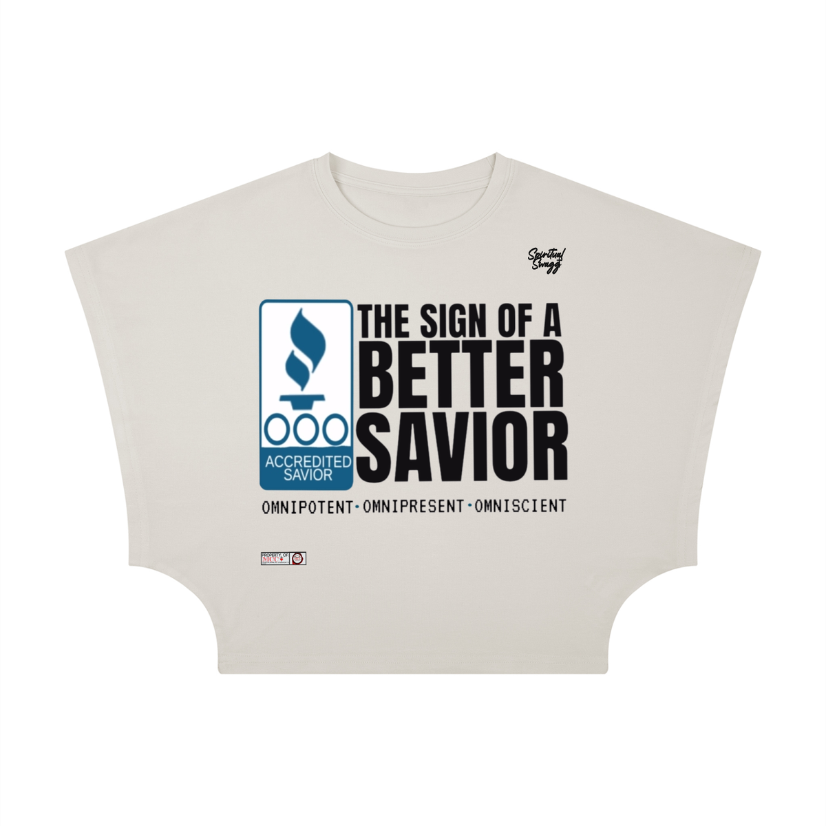 Accredited Savior Womens Cropped Dolman T-Shirt