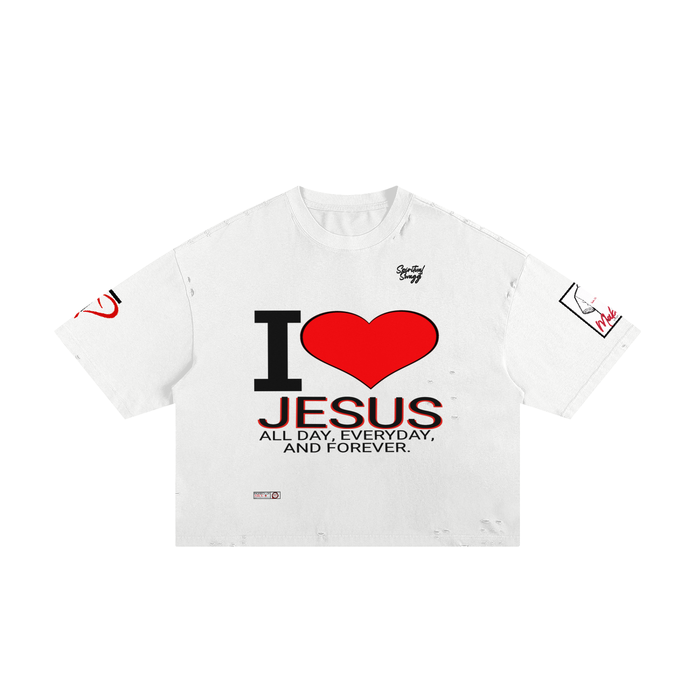 I Love Jesus Classic Frayed Boxy Tee