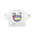 Jesus Is My Hero Classic Frayed Boxy Tee