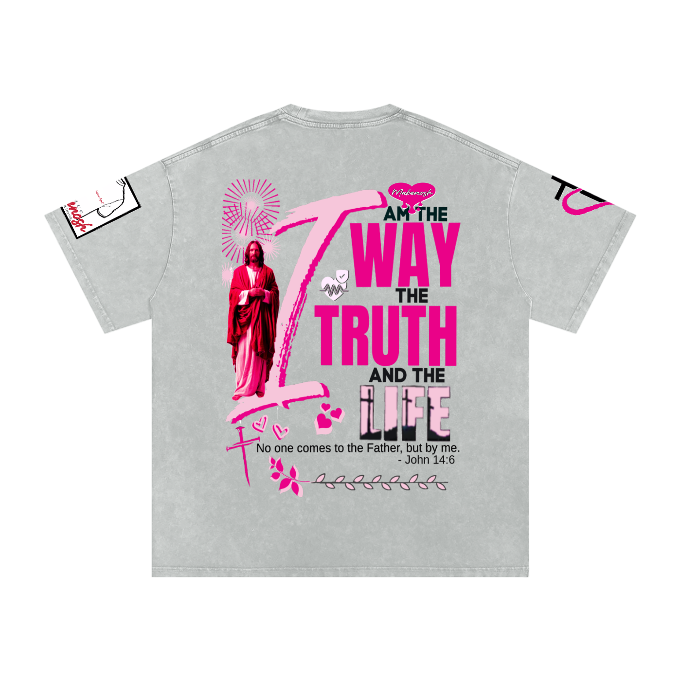 Jesus Snow Washed Oversized Cotton T-Shirt
