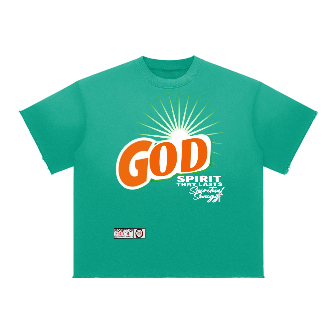 GOD Sun Fade Raw Edge T-Shirt