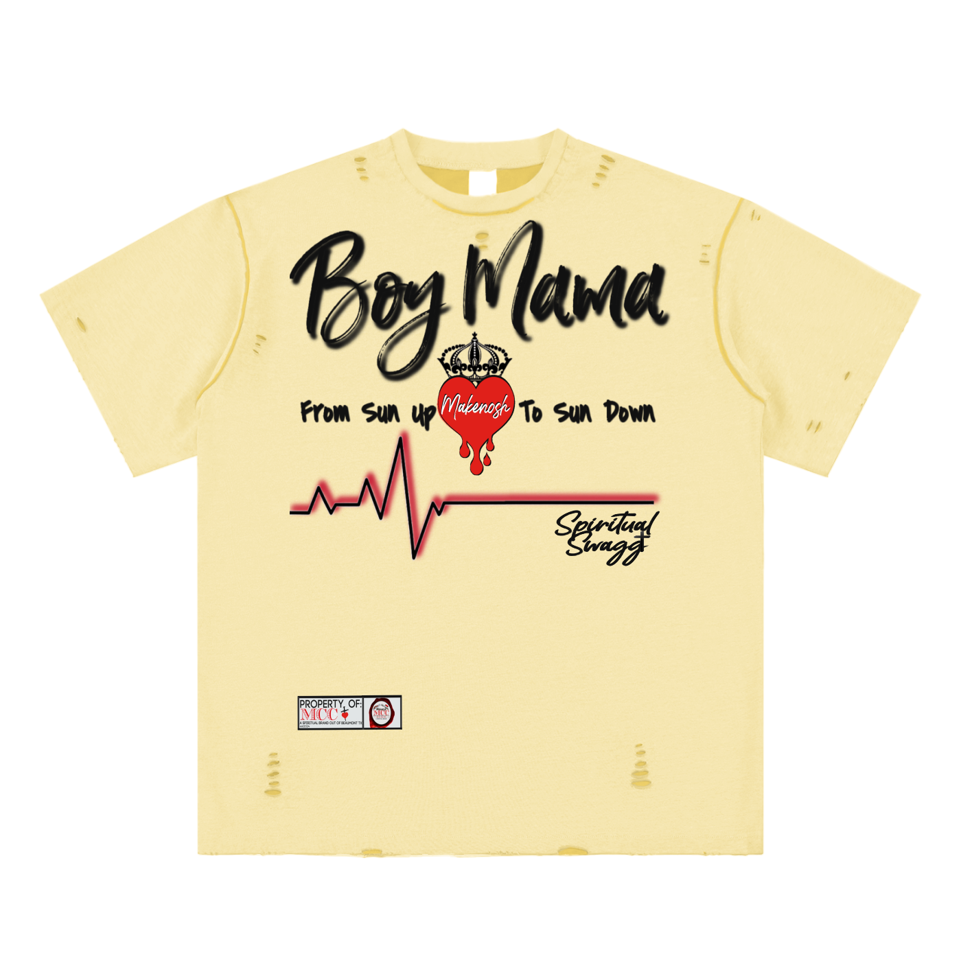 Boy Mama Hand-frayed Reversible T-shirt