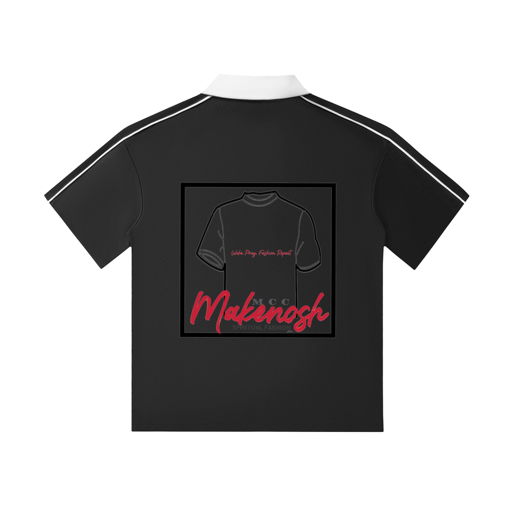 Contrast Collar Short-Sleeve Polo Shirt