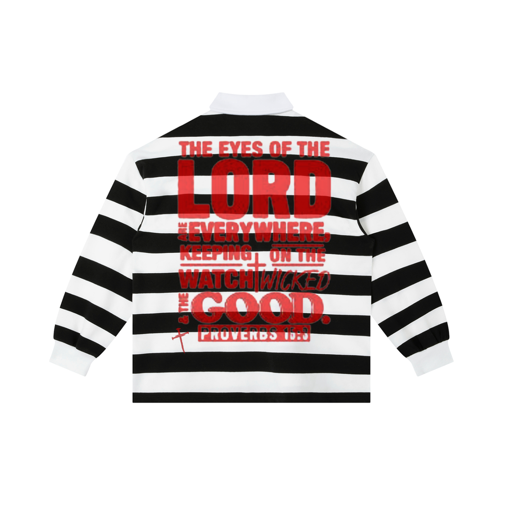 Eyes Of The Lord Color Block Stripe Polo Shirt