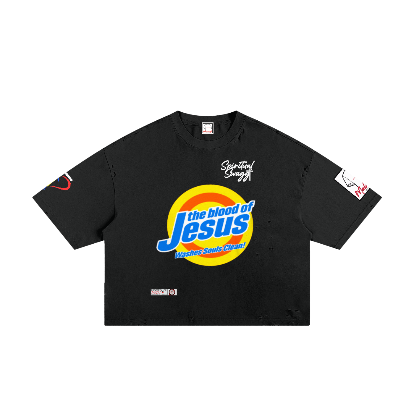 Blood of Jesus Classic Frayed Boxy Tee