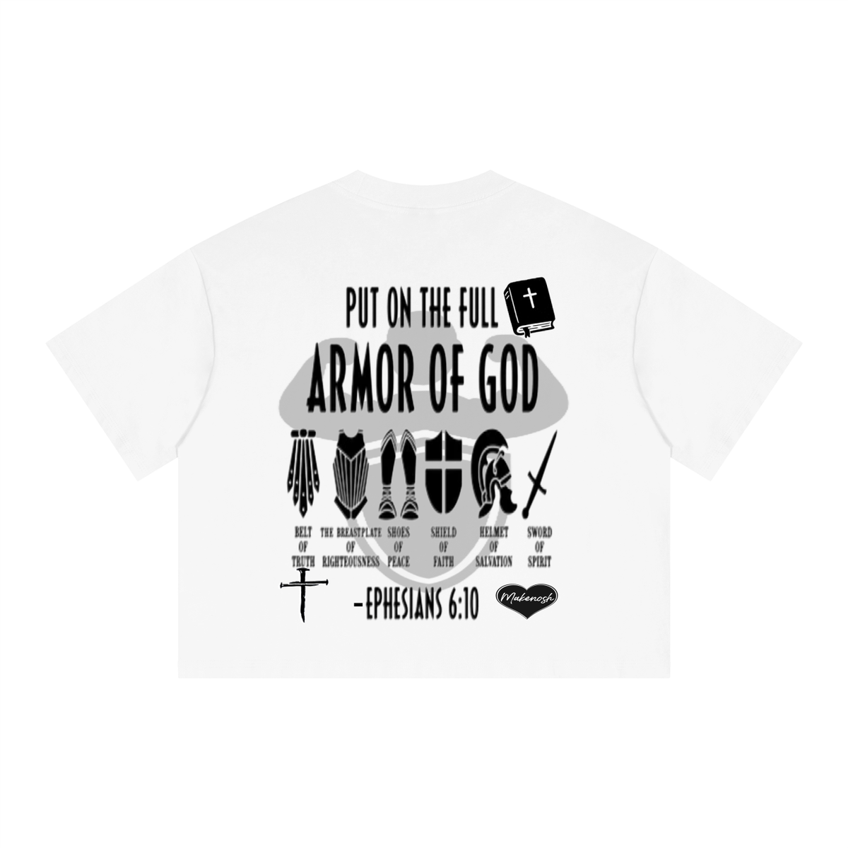 Armor Of GOD Unisex Boxy Drop Shoulder Crop T-Shirt
