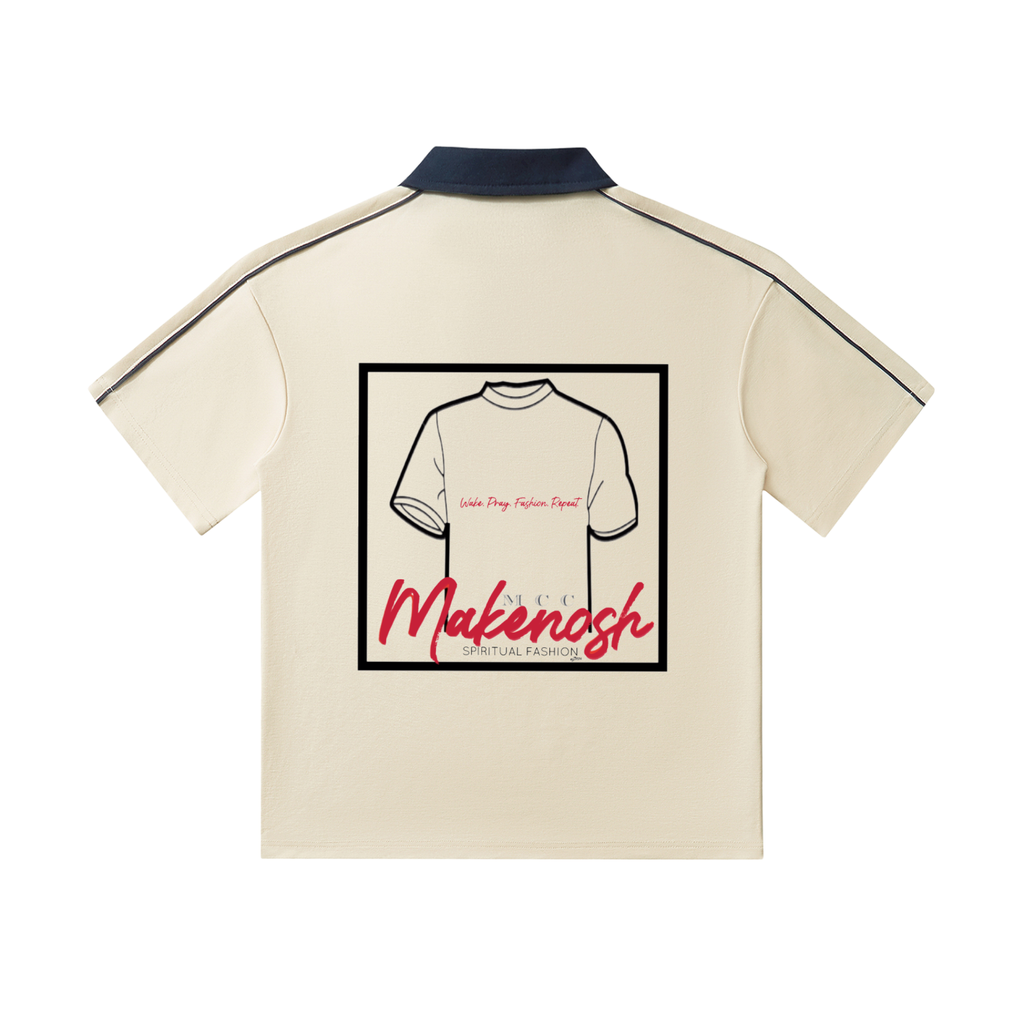 Contrast Collar Short-Sleeve Polo Shirt