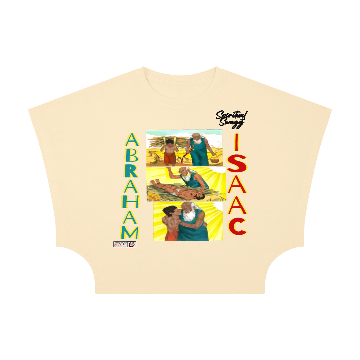Abraham & Isaac Womens Cropped Dolman T-Shirt