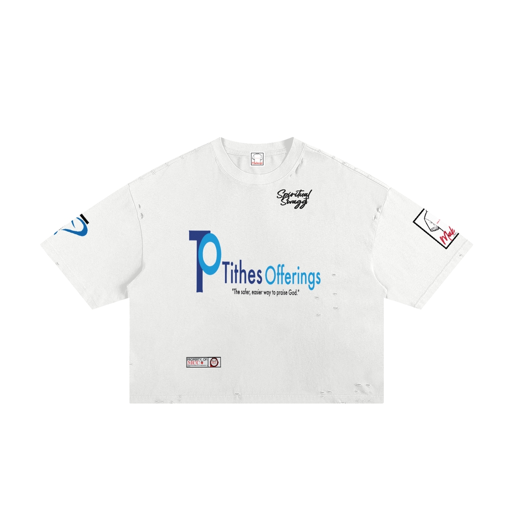 Tithes & Offerings Classic Frayed Boxy Tee