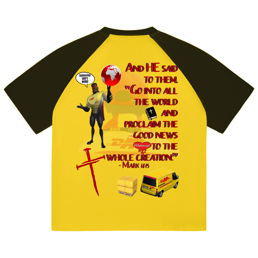 DHL Color-Blocked Raglan Sleeve T-Shirt