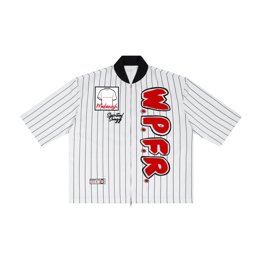 WPFR Unisex Striped Full-Zip Baseball Jersey