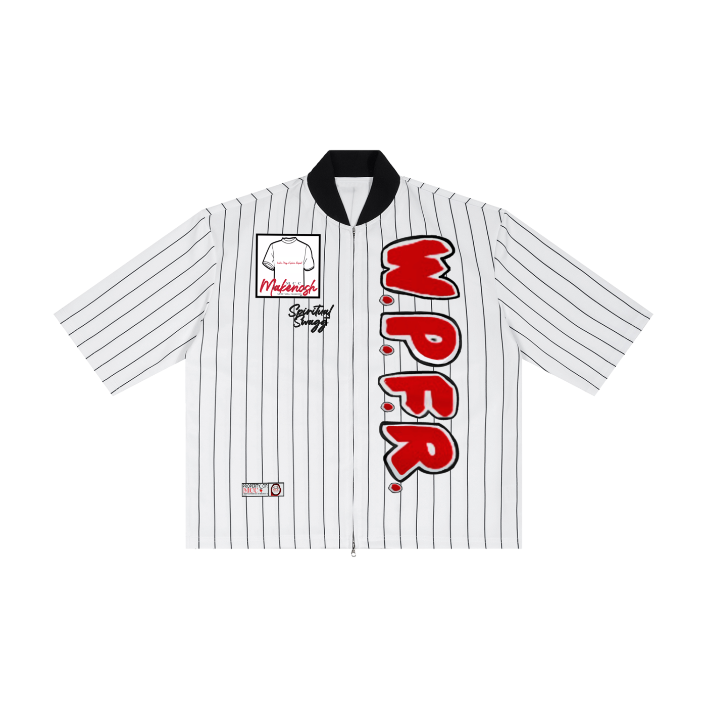 WPFR Unisex Striped Full-Zip Baseball Jersey