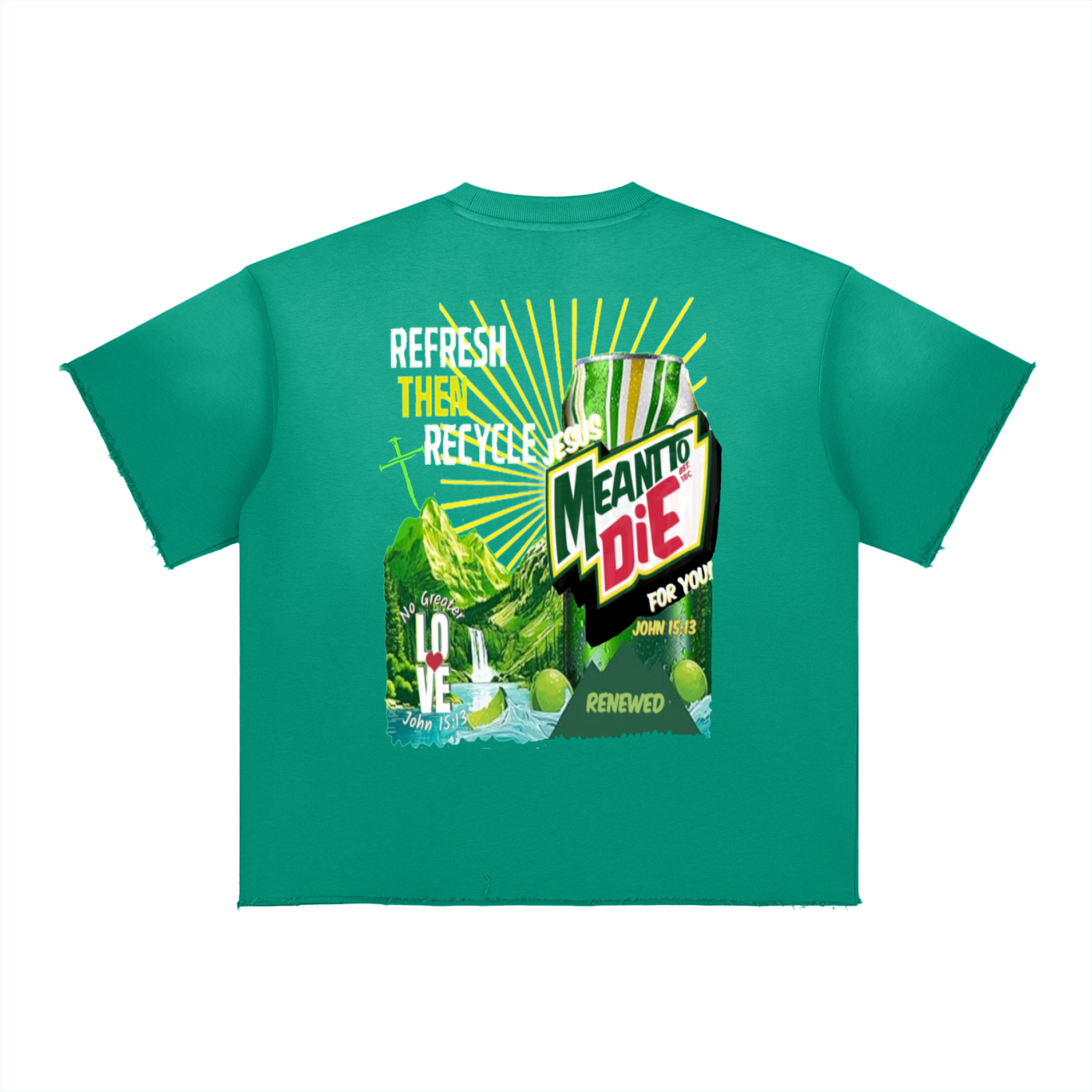 Meant To Die Sun Fade Raw Edge T-Shirt