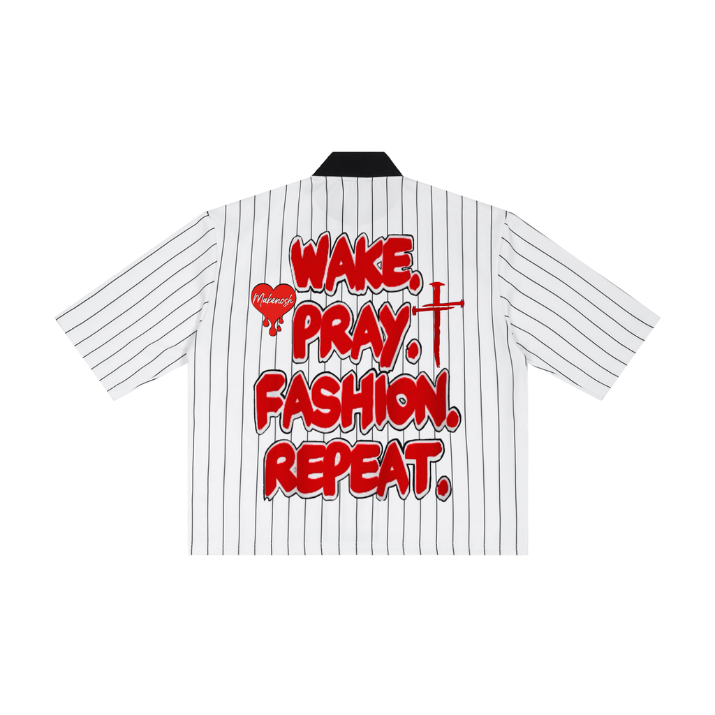 WPFR Unisex Striped Full-Zip Baseball Jersey