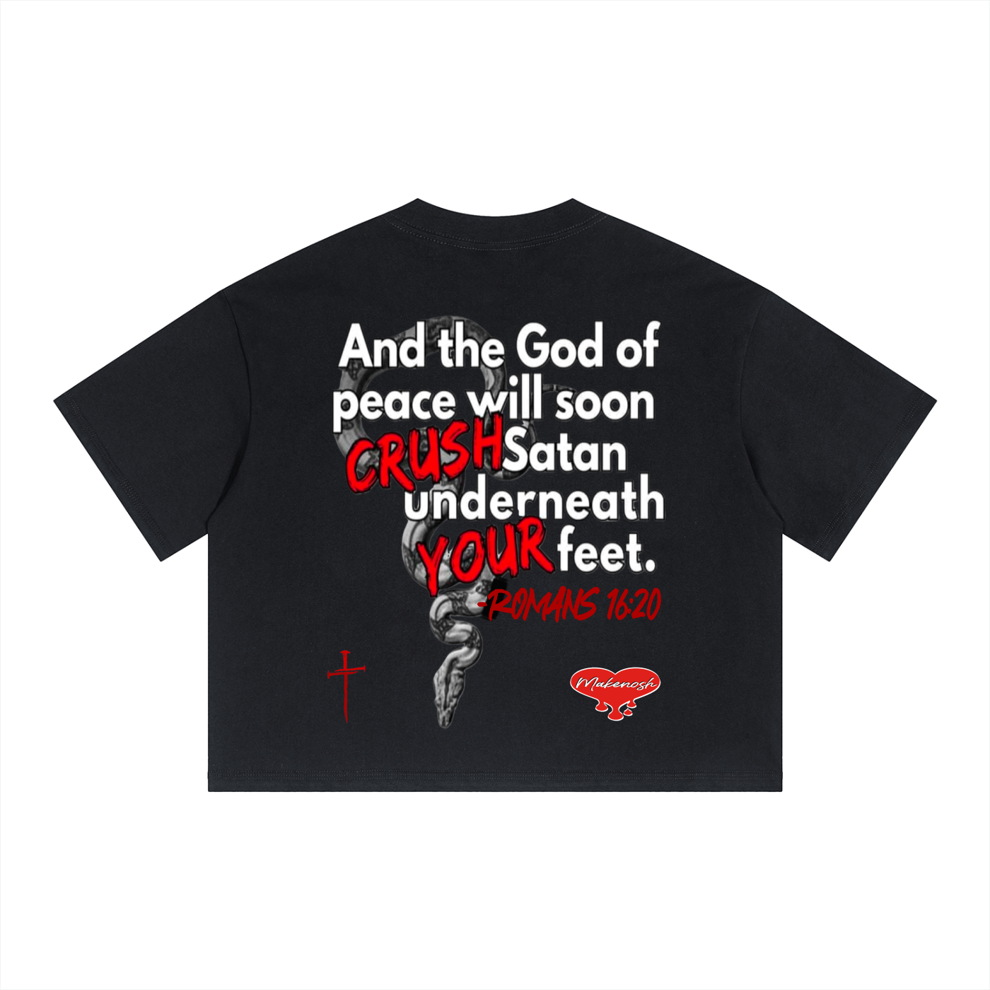 Crush The devil Unisex Boxy Drop Shoulder Crop T-Shirt