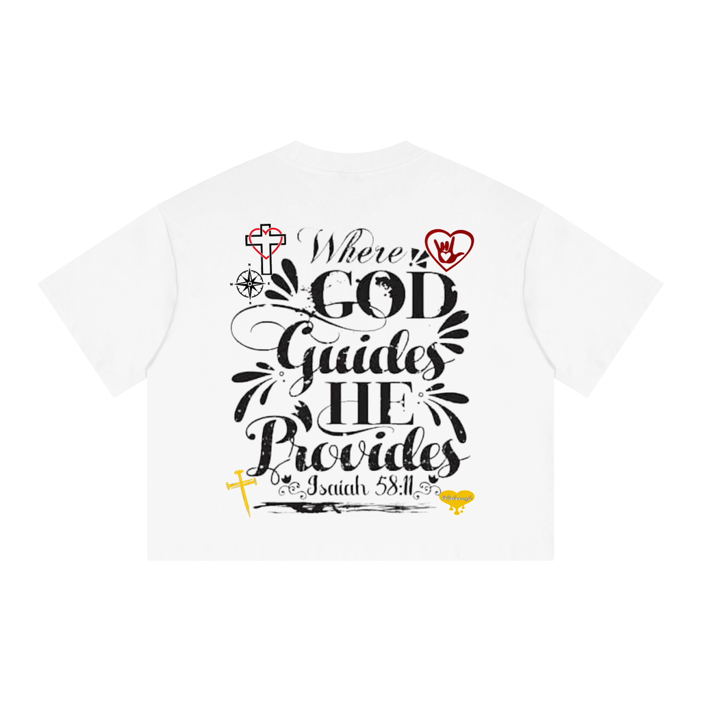 GOD Provides  Boxy Drop Shoulder Crop T-Shirt