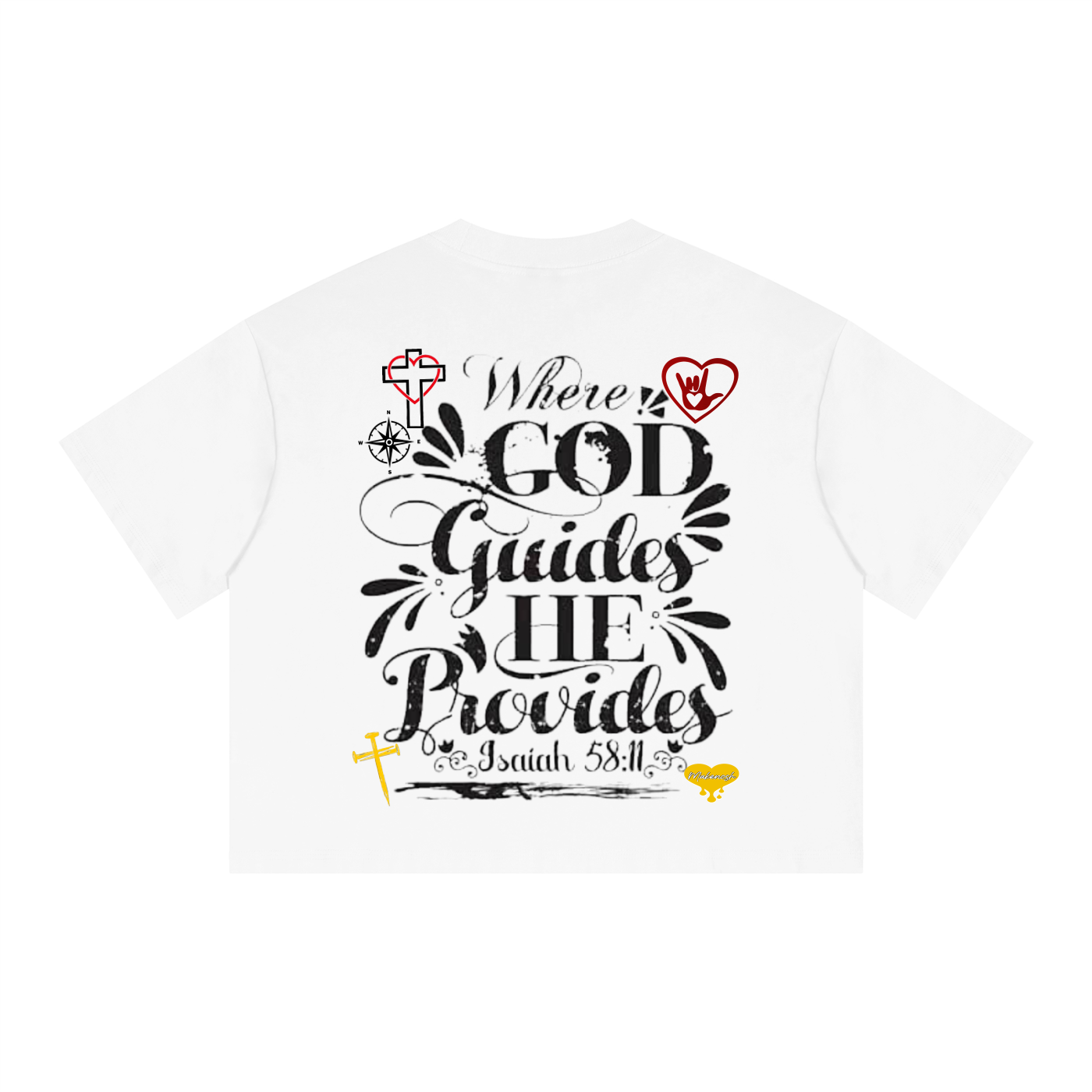 GOD Provides  Boxy Drop Shoulder Crop T-Shirt
