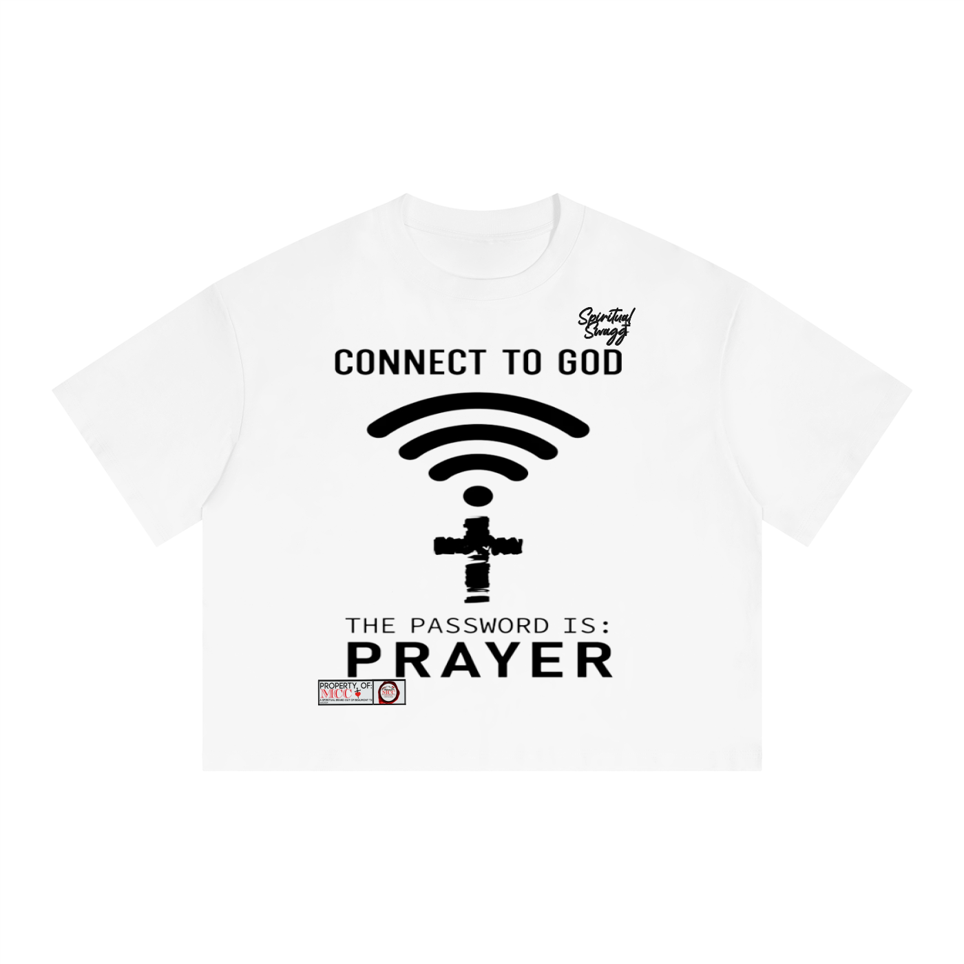 Connect To GOD Unisex Boxy Drop Shoulder Crop T-Shirt