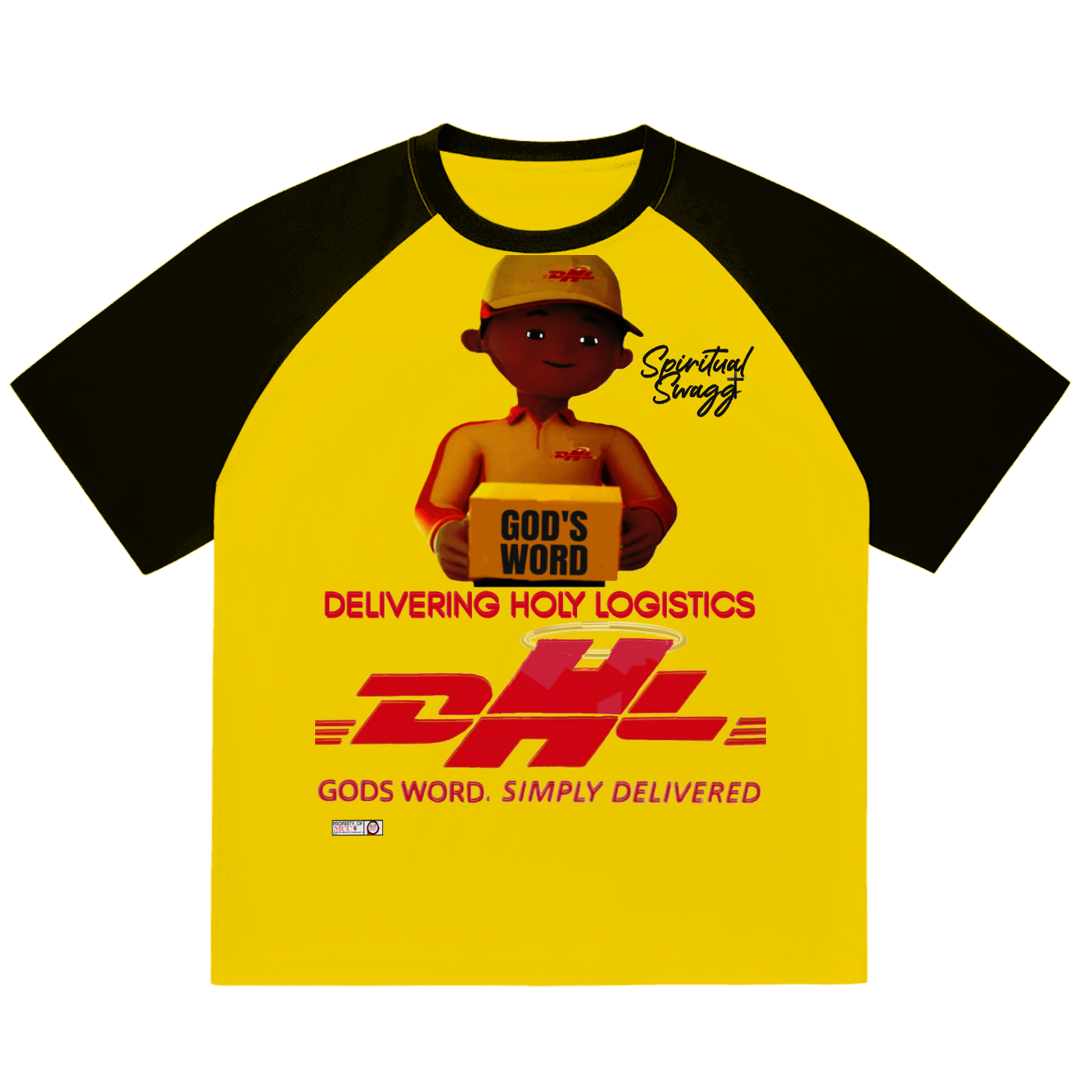 DHL Color-Blocked Raglan Sleeve T-Shirt