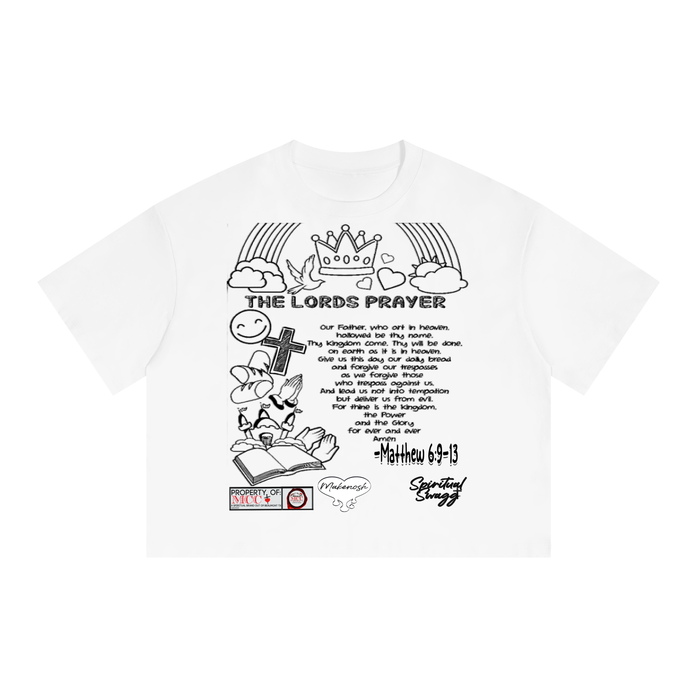 The Lords Prayer Unisex Boxy Drop Shoulder Crop T-Shirt