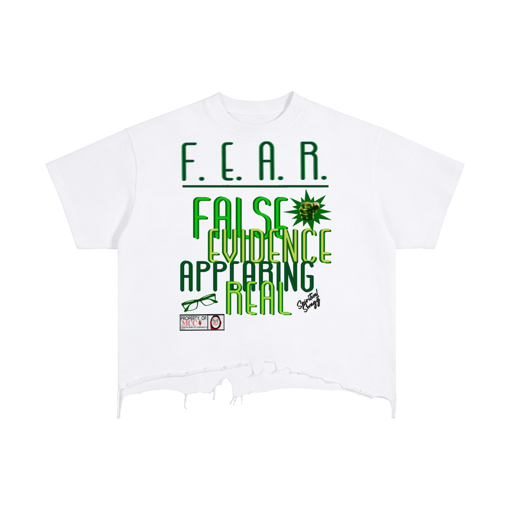FEAR Vintage Wash Boxy Distressed Hem T-Shirt