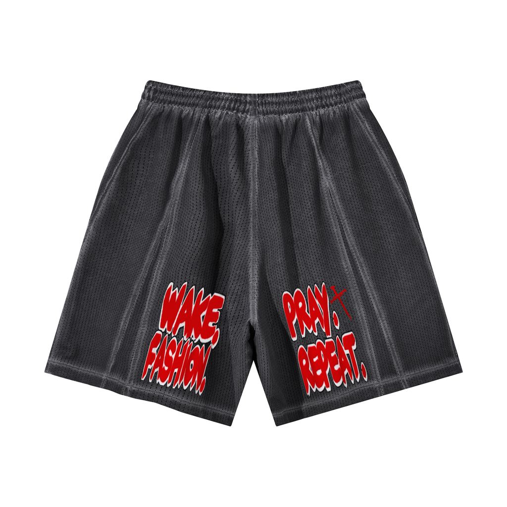 WPFR Unisex Vintage Wash Mesh Shorts