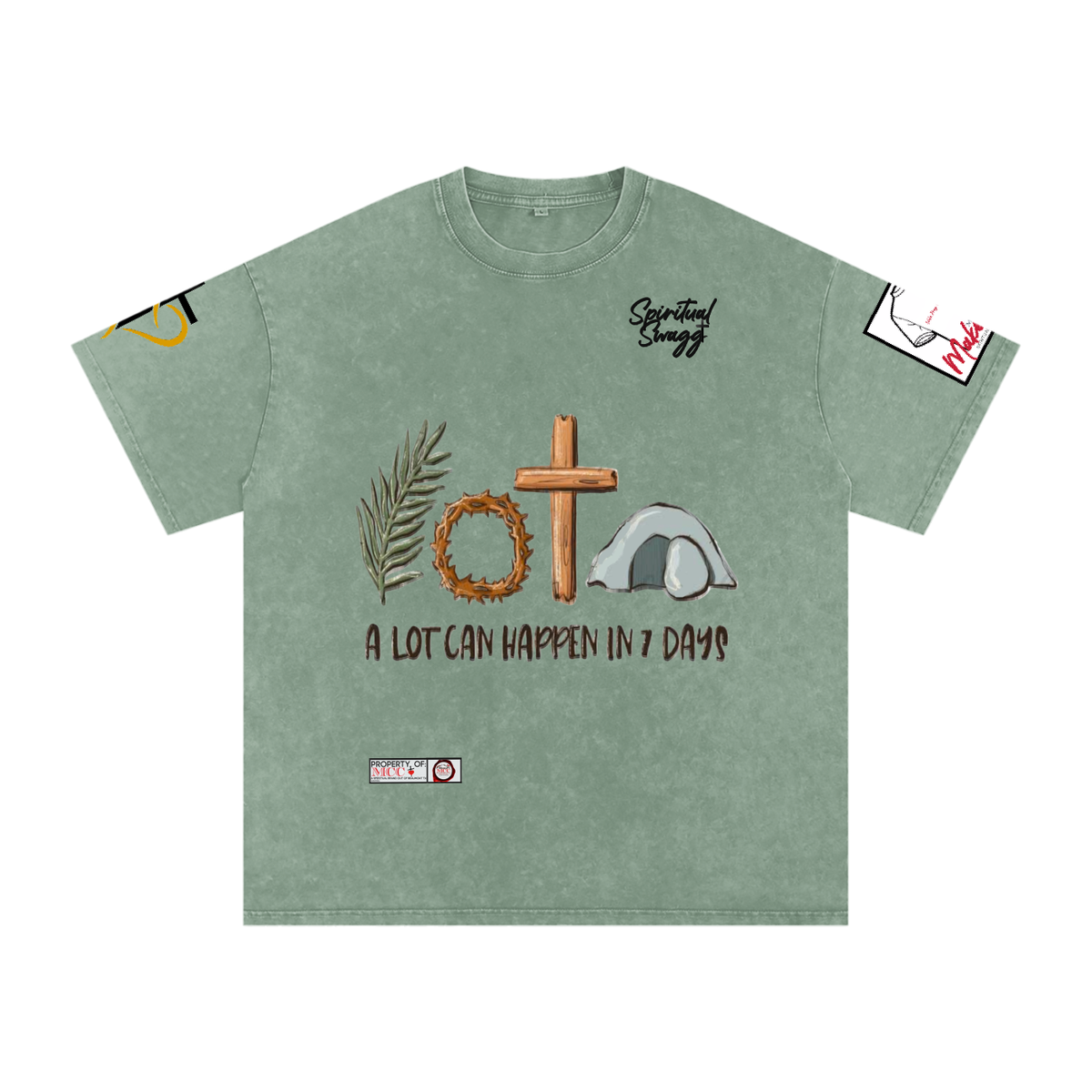 7 Days Snow Washed Oversized Cotton T-Shirt