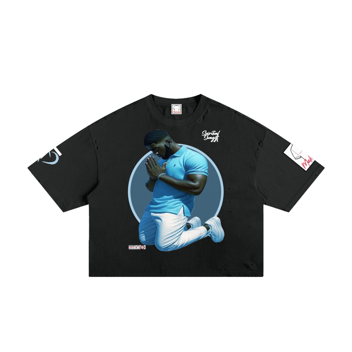 A Kneeling Man BLACK Boxy Tee