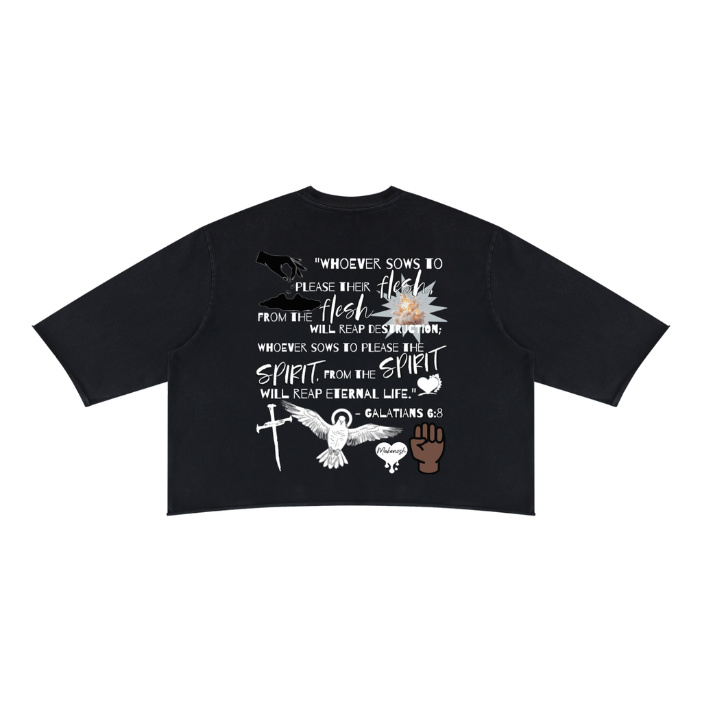 Sow A Seed Unisex Mineral Wash Raw Hem Boxy T-Shirt