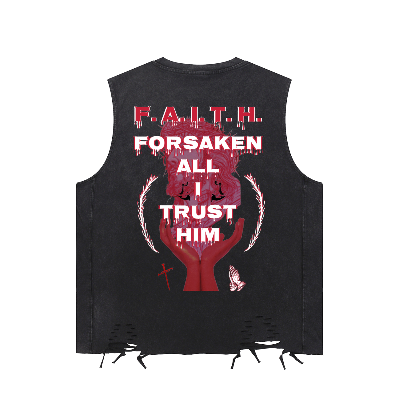 FAITH Snow Washed Raw-Hem Tank Top