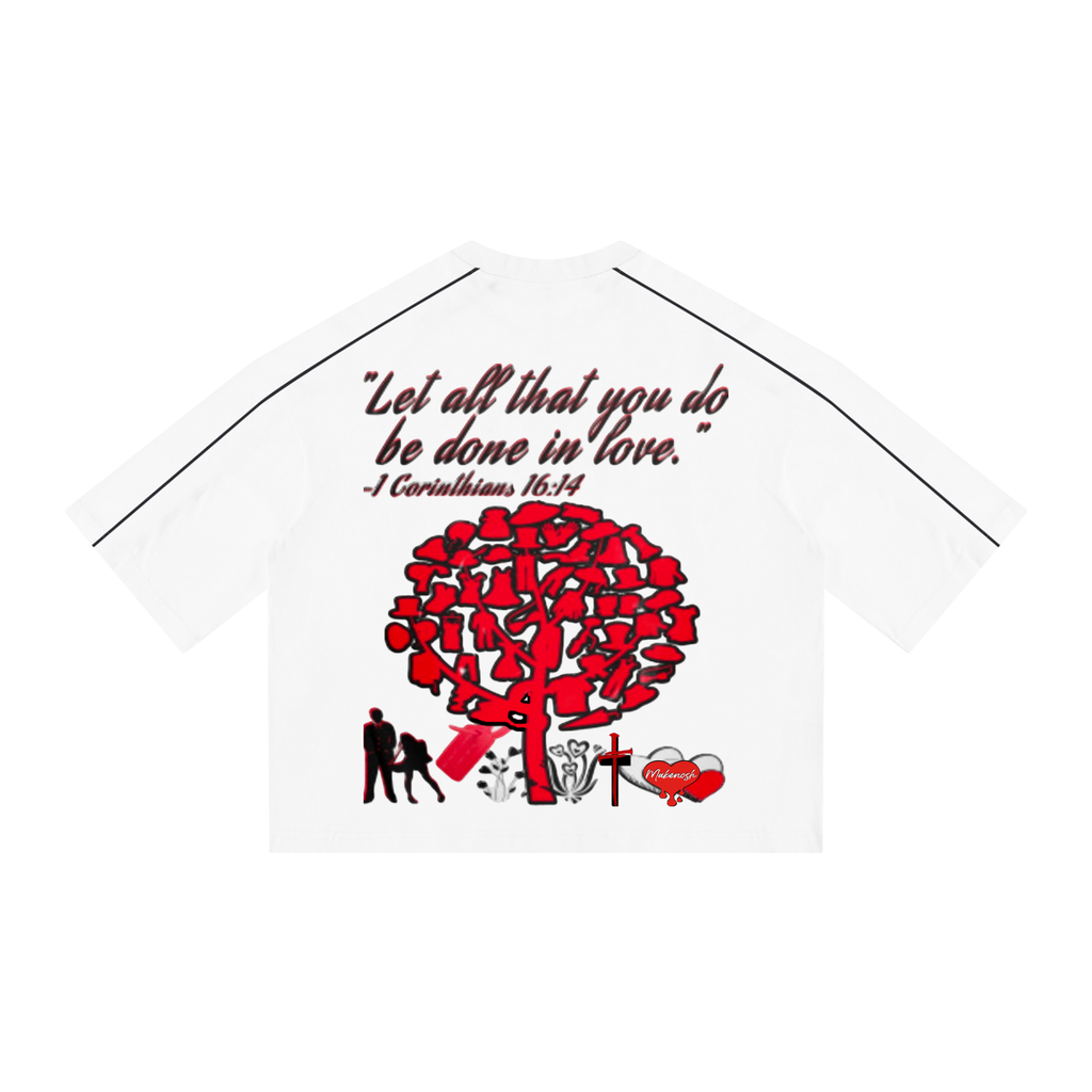Jesus Loves You Unisex Heavyweight Boxy Piping T-Shirt