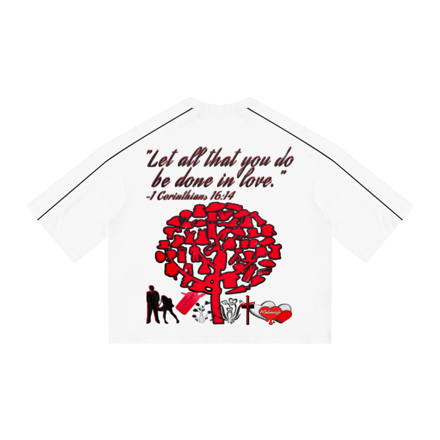 Jesus Loves You Unisex Heavyweight Boxy Piping T-Shirt