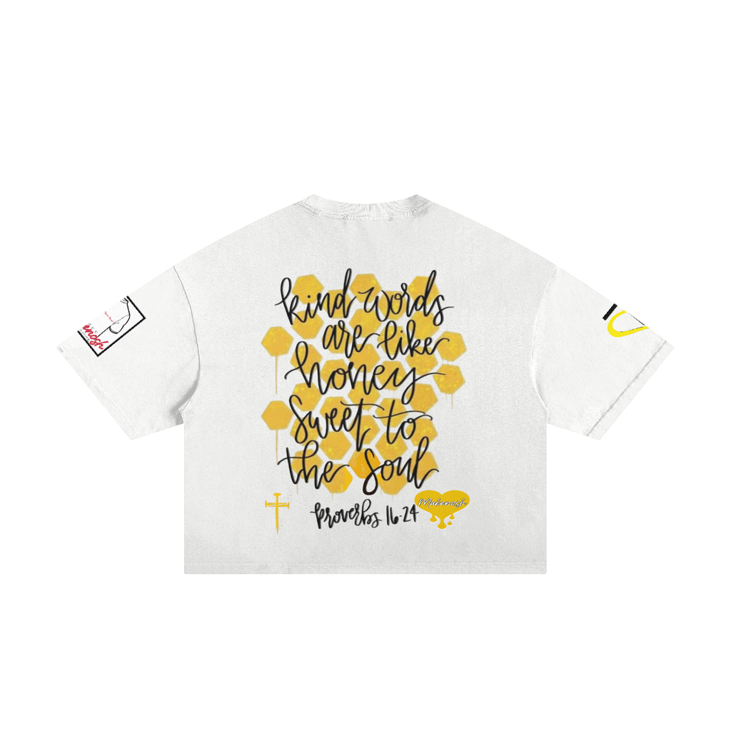 Honey Scroll Classic Frayed Boxy Tee