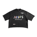 He'll Be There French Terry Raw Edge T-Shirt