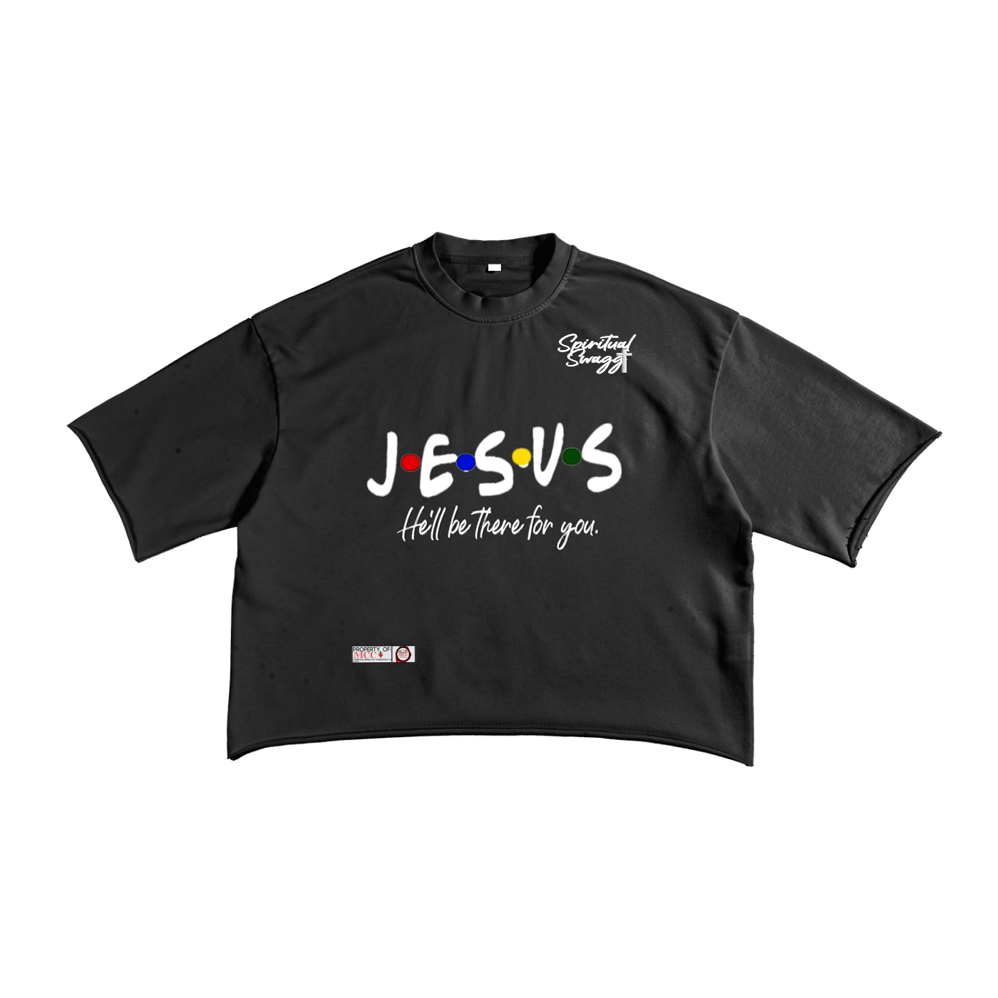 He'll Be There French Terry Raw Edge T-Shirt