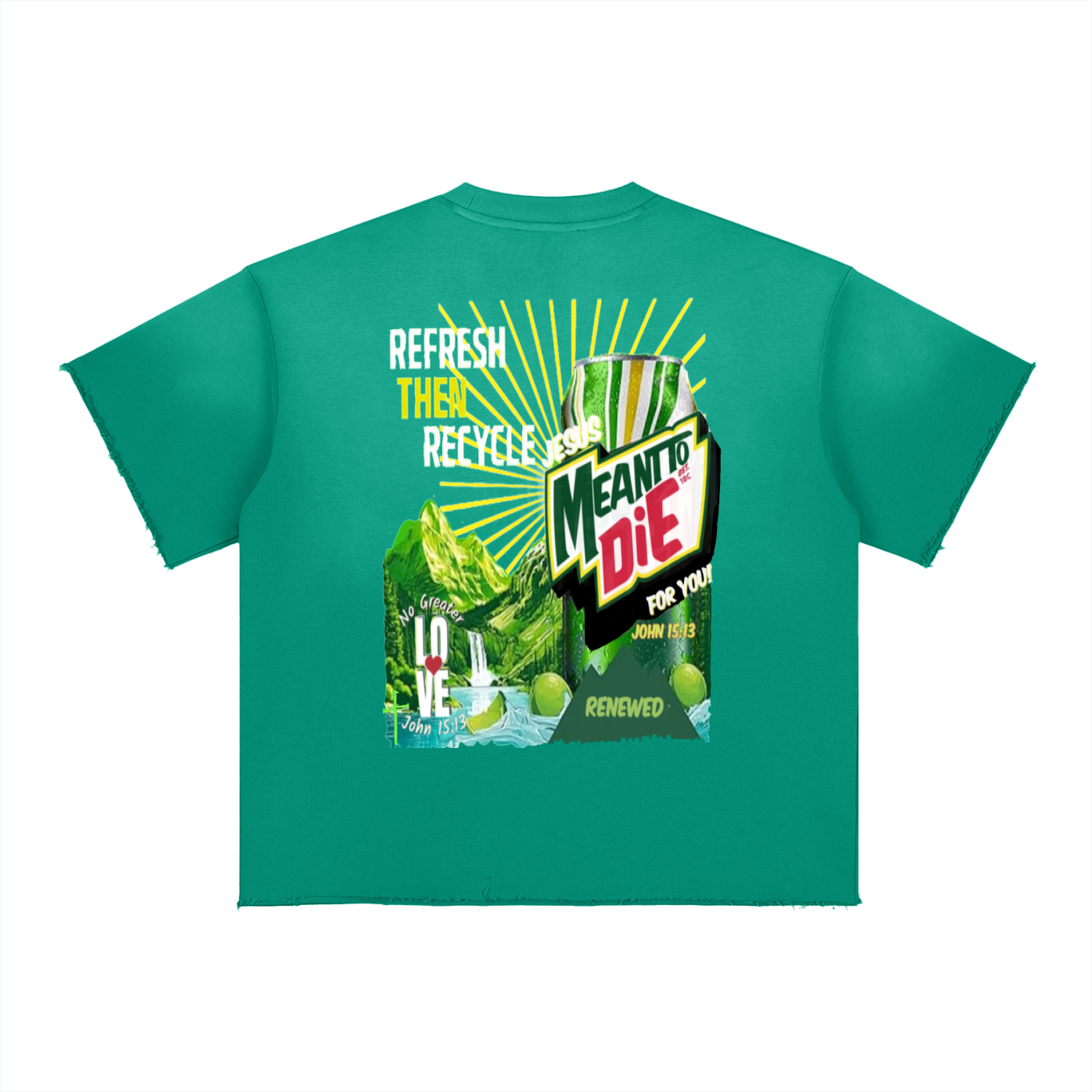 Meant To Die Sun Fade Raw Edge T-Shirt