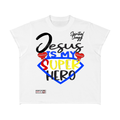 Jesus Is My Super Hero Unisex Boxy Raw Edge T-Shirt